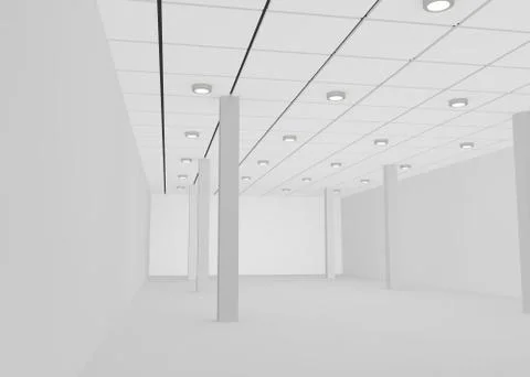 White empty room for a shop or office Stock Illustration