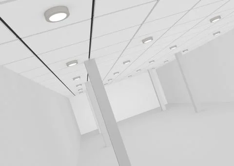White empty room for a shop or office Stock Illustration