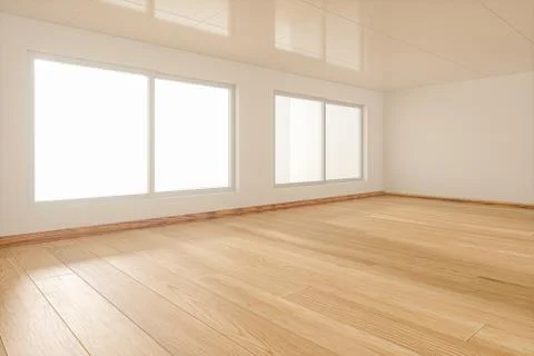 The white empty room with sunlight coming from the window, 3d rendering. Ilustración de archivo