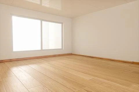 The white empty room with sunlight coming from the window, 3d rendering. Ilustración de archivo