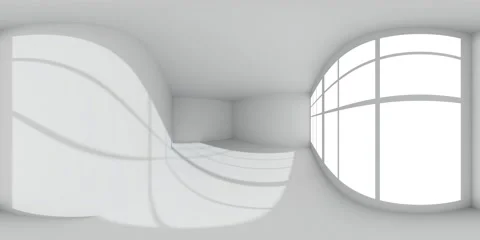 White empty room with sunlight from window HDRI map Stock Footage 152300221