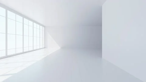 White empty room video, 3d rendering. Stock Footage 234722248