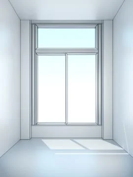White empty room with window Stock Illustration