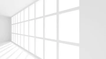 White Empty Room with Window. Modern Interior Design Stock Footage 85789594