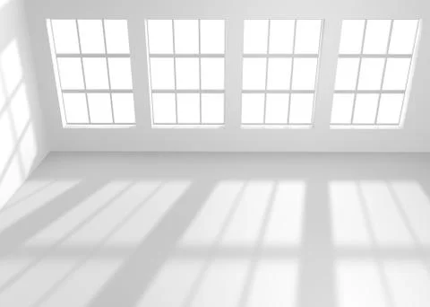 White empty room with windows Stock Illustration