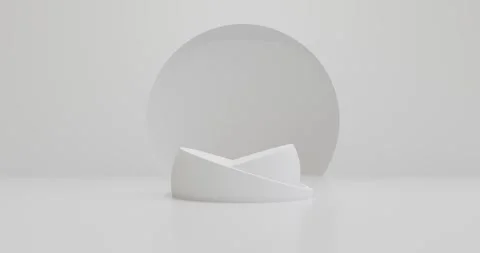 White empty rotating pedestal in product presentation room Stock Footage 274496767
