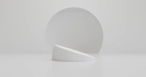 White empty rotating pedestal in product presentation room Stock Footage 276303002