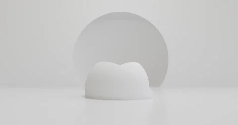 White empty rotating pedestal in product presentation room Stock Footage 276303018
