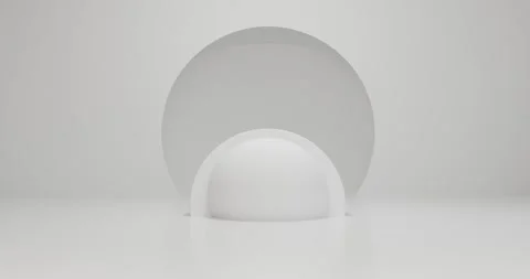 White empty rotating pedestal in product presentation room Video stock 276303019