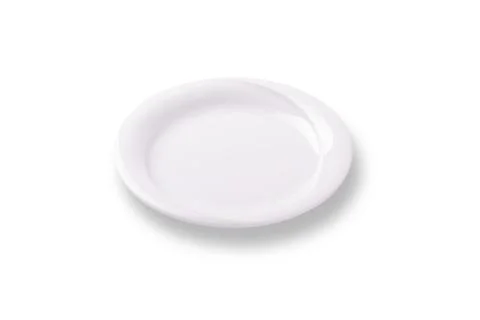 White empty round plate Stock Photos
