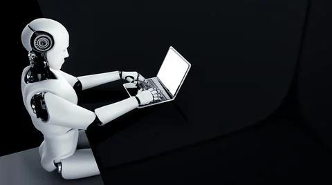 White empty screen on modish computer for your design mock up Stock Illustration