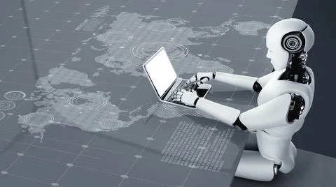 White empty screen on modish computer for your design mock up Stock Illustration