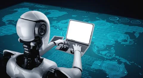 White empty screen on modish computer for your design mock up Foto stock