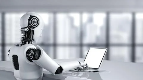 White empty screen on modish computer for your design mock up 스톡 사진