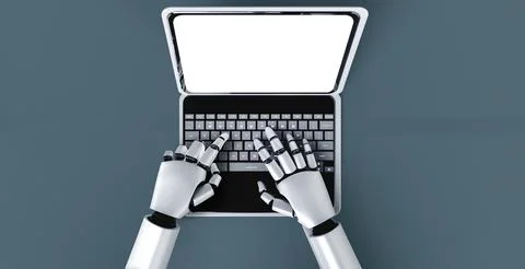 White empty screen on modish computer for your design mock up Stock Photos