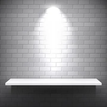 White empty shelf with light Stock Illustration