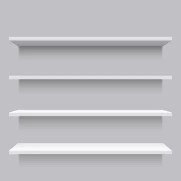 White empty shelves Stock Illustration