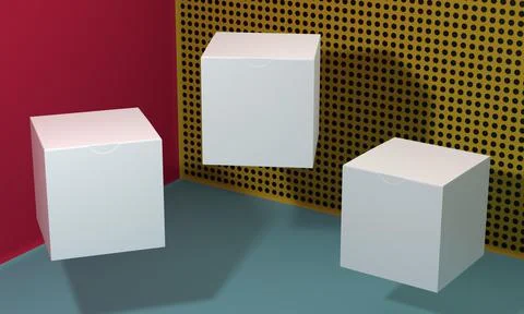 White empty simplistic cardboard boxes with shadows 1. High quality and Stock Photos