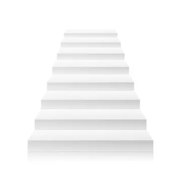 White Empty Staircase Vector. Steps. For Business Progress, Achievement, Growth イラスト素材