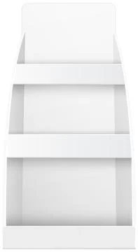 White empty supermarket retail store shelves isolated on white background vector Stock Illustration