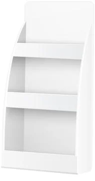 White empty supermarket retail store shelves isolated on white background vector Stock Illustration