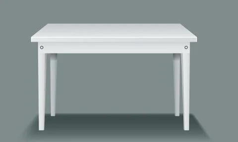 White empty table with four legs and side view. Stock Illustration