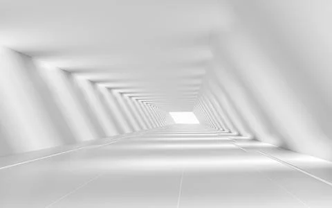 White empty tunnel, 3d rendering. Stock Illustration
