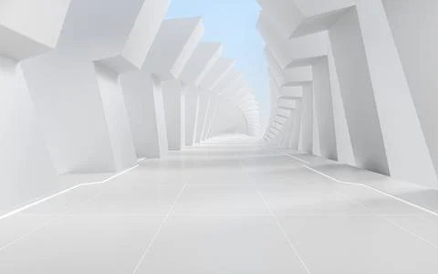 White empty tunnel, 3d rendering. Stock Illustration