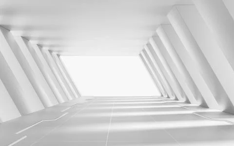 White empty tunnel, 3d rendering. イラスト素材