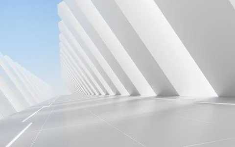 White empty tunnel, 3d rendering. イラスト素材