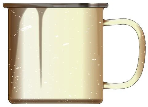 White Enamel Mug Ilustração Stock