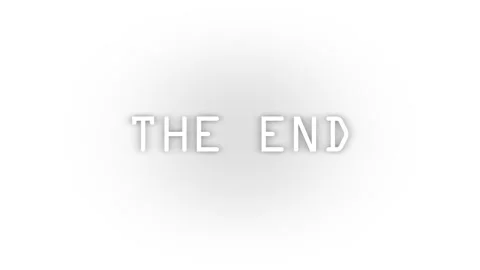 White the end icon with shadow isolated on white background. Stock Footage 207340545