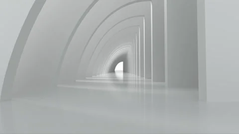 A white endless corridor or tunnel that leads to freedom. Stock Footage 262411782