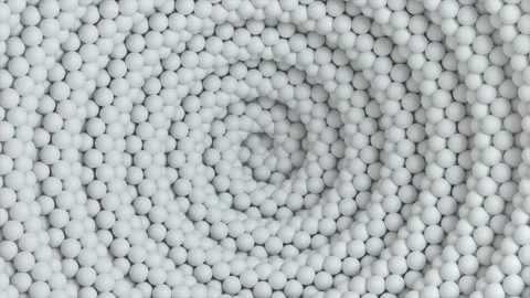 White Endless Loop Of Spheres In A Spiral Video stock 145100790
