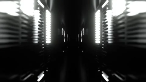 White Endless Tunnel with Neon Equalizer Background VJ Loop in 4K Stock Footage 311644894