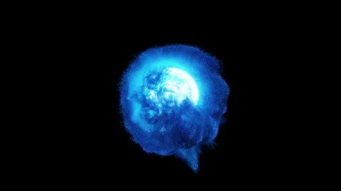 White Energy Orb with Blue Magic Smoke Aura Isolated on Black Stock Footage 335883613