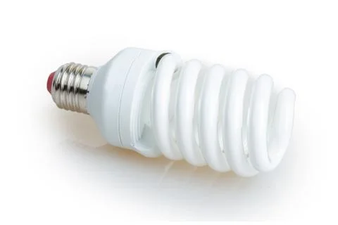 White energy saving bulb Stock Photos
