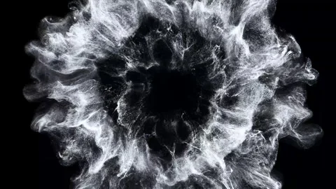 White Energy Shockwave Explosion Ring with Expanding Plasma Wave Stock Footage 336276731