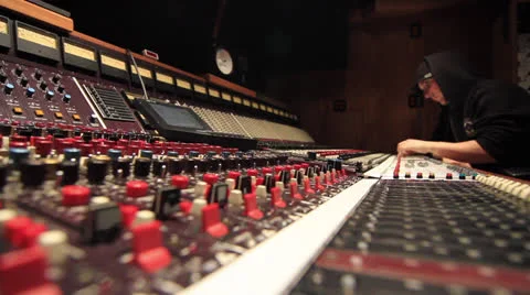 White engineer in recording studio mixing Video stock 23140257