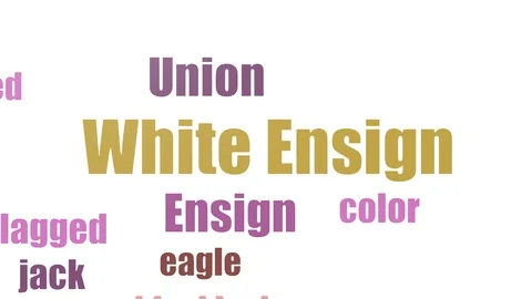 White Ensign Wordcloud Animated On White Background Stock Footage 103093847