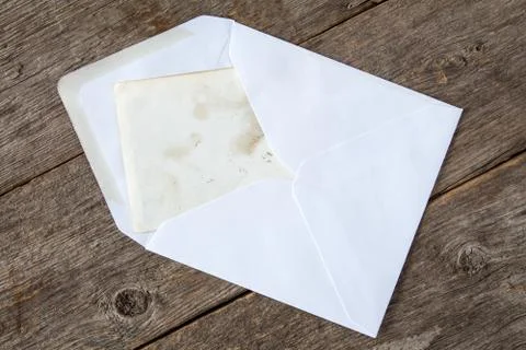 White envelope with blank card Stock Photos