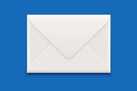 White envelope on blue background. Mail, messaging concept Stock Illustration