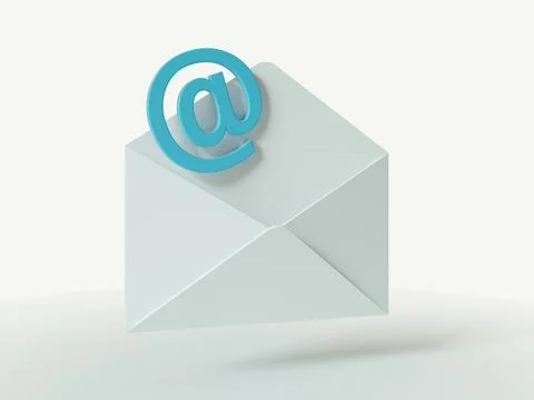 White envelope with an email sign. 스톡 일러스트
