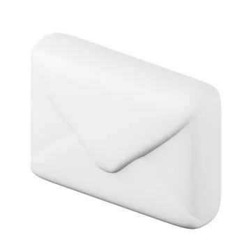 White envelope high quality 3D render illustration. Message notification concept Stock Illustration