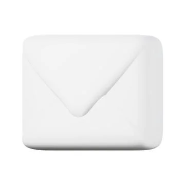 White envelope high quality 3D render illustration. Message notification concept Illustrazione stock