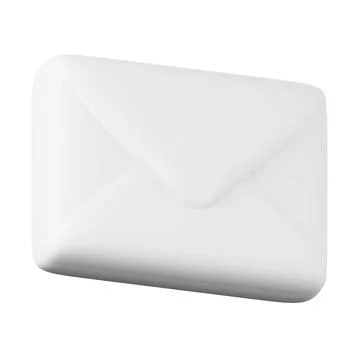 White envelope high quality 3D render illustration. Message notification concept Illustrazione stock