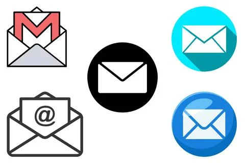 White Envelope icon isolated on white background. Email message letter symb.. Stock Illustration