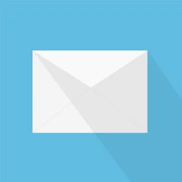 White envelope letter with shadow, concept of incoming email message, mail de Stock Illustration