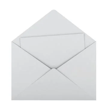 White envelope with sheet of paper Stock Illustration