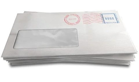 White envelope stack Stock Illustration
